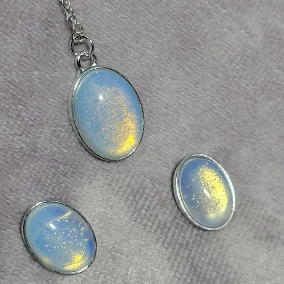 Opalite Bracelet, Ring, Earrings & Pendant Necklace - Picture 2 of 16